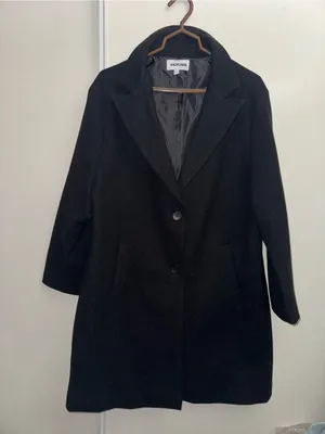 Vigoss Black Single-Breasted Pea Coat thumbnail 1