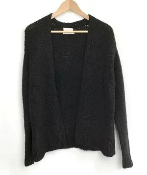 Urban Outfitters Black Oversized Cable Knit Cardigan Sweater thumbnail 1