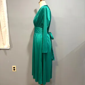 VTG Cocktail Dress 80s 90s Romantic Studio 54 Maximalist Party Glam Metallic S thumbnail 3