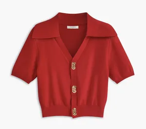 Commense Effortless Collared Top size small Red thumbnail 1