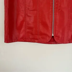 Free People Burnt Orange Layla Faux Leather Mini Skirt Size 6 thumbnail 4