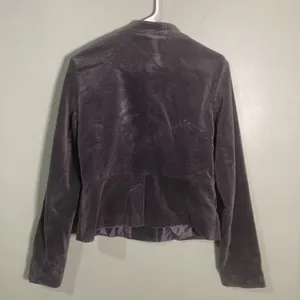 LOFT‎ Velvet Blazer Grey size 4 business casual thumbnail 2
