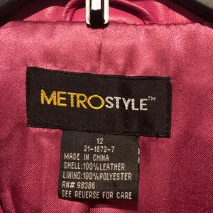 Vintage Metrostyle Magenta Leather Jacket Pink Size 12 thumbnail 2