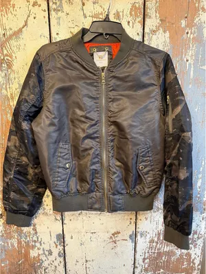 Women's South Pole Army Green Bomber Jacket size Large thumbnail 1