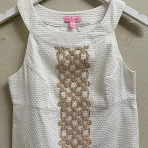 Lilly Pulitzer Shift Dress Resort White Size‎ 0 Seersucker Preppy Cruise- FLAWED thumbnail 3