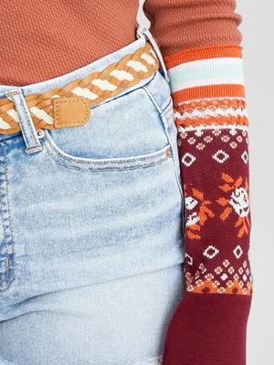 NWT Free People We The Free Mikah Layering Cuff Thermal Top Autumn Combo Small thumbnail 4