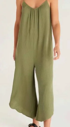 Z Supply Sage Green wide leg jumpsuit thumbnail 1
