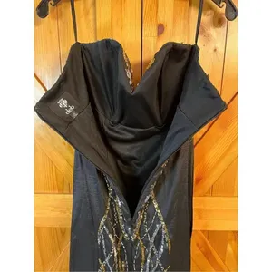 DEB Womens Blk Strapless Bead/Sequin Long Mermaid Event Gown Sz 5 nwt (3016) thumbnail 9