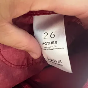 MOTHER- Insider Crop Step Fray Hopscotch Red Corduroy Pants Raw Hem thumbnail 8