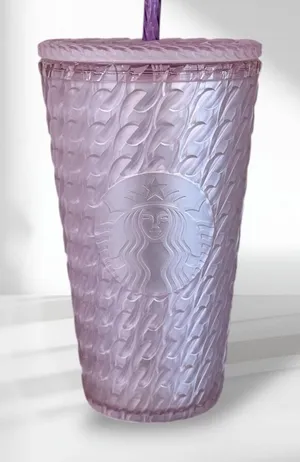 NWT Starbucks Pink Soft Touch Chain Tumbler 16oz thumbnail 1