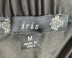 Iris black strapless pleated wide leg jumpsuit size medium thumbnail 5