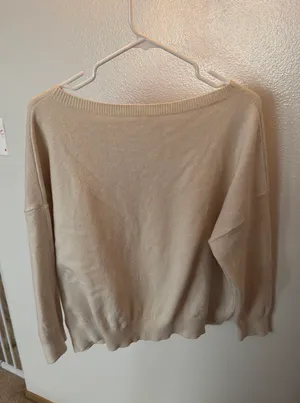 Off The Shoulder Sweater Tan Size L thumbnail 1