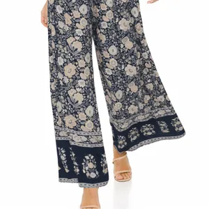 NWT FATE Navy Floral Wide Leg Jumpsuit Boho Flowy Sleeveless Size M thumbnail 2