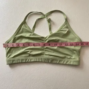 Gymshark Light Green Ruched Sports Bra XS-S Yoga Activewear thumbnail 4