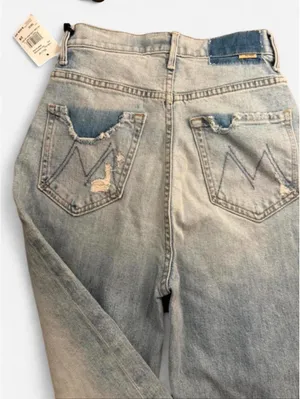 MOTHER The Tomcat Ankle Distressed High Rise Jeans Light Wash Size 25 NWT thumbnail 8
