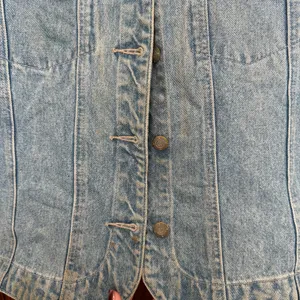 Vintage 90s Bill Blass Embroidered Floral Rhinestone Denim Vest M Cottage Garden thumbnail 5