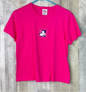The Disney Store Size Medium Pink Crewneck Short Sleeve Minnie Mouse T-Shirt thumbnail 1