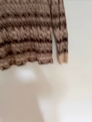 Ralph Lauren Brown & Beige V-Neck Hooded Patterned Sweater thumbnail 5