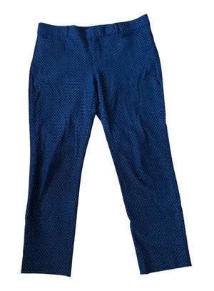 Banana Republic Navy Blue Polka Dot Straight Leg Ankle Pants Womens 10 thumbnail 1