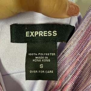 Express Y2K Trapeze Dress Size Small Pink Purple Space Dye Halter Nightout Party thumbnail 7