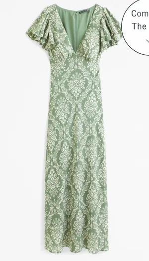 Abercrombie Ruffle Sleeve Slip Maxi Dress thumbnail 1