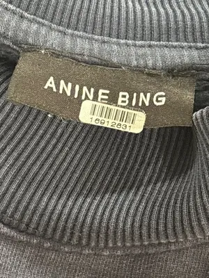 Anine Bing Bradie Sweatshirt in Navy Blue Large Womens Pullover thumbnail 11