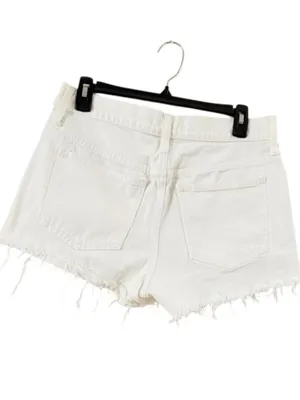 Madewell White Frayed Hem Denim Shorts thumbnail 3
