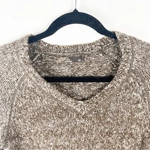 PRANA Brown Marled Long Sleeves V-Neck Knit Sweater Size Medium Cabin Neutral thumbnail 7