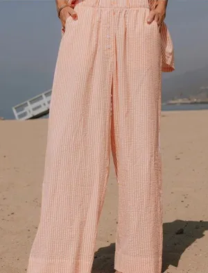 ✨ Daily Drills Seersucker Stripe Wide Leg Pants XS/S‎ ✨ thumbnail 1