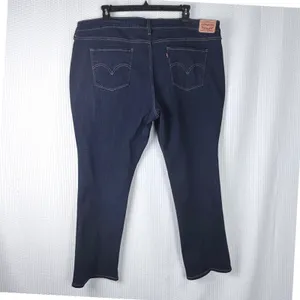 Levi Strauss Classic Straight Jeans Dark Wash Women‎ Size 24W M thumbnail 3