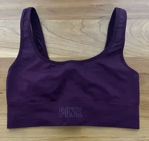 Pink By Victoria's‎ Secret Dark Purple Lightly Lined Sports Bra Size XS thumbnail 1