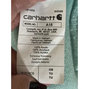 Carhartt Beanie Mint Green Logo OS Knit Foldover‎ Warm Outdoors thumbnail 4