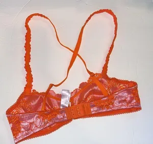 Savage X Fenty Bra Womens XS Perfect Poppies Unlined Lace Demi Racerback pink thumbnail 5