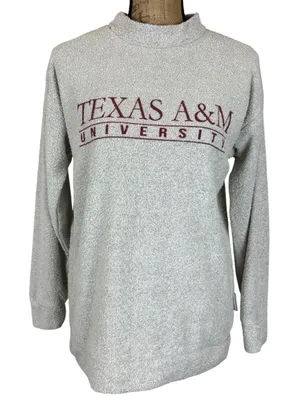 Woolly Threads Texas A&M University Mock‎ Neck Pullover Sweater Gray Size Small thumbnail 1