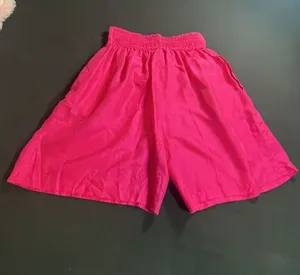 Leena Studio Vintage Hot Pink 100% Silk Pleated Bermuda Shorts thumbnail 8
