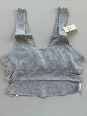 Lot of 3 Size M aerie Best Lace Longline Bralette Top in Heather Grey thumbnail 3