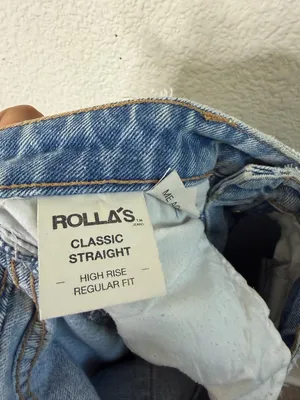 Rollas Classic Straight High Rise Jeans Light‎ Medium Wash Womens Size 27 thumbnail 7