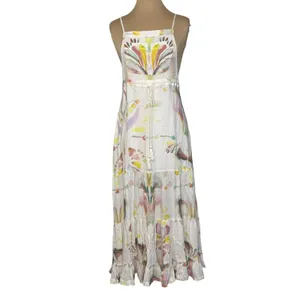 FREE PEOPLE Sounds Of Spring Jumper Watercolor Floral Maxi Dress Size XS thumbnail 5