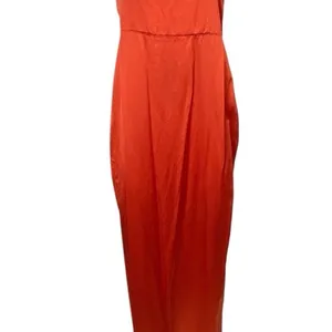 NEW Reformation Ivan Burnt Orange Silk Satin Halter Sheath Maxi Dress Size L thumbnail 4
