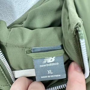 New Balance Women Puffer Jacket Forest Green Hooded Water Wind‎ Resistant XL thumbnail 4