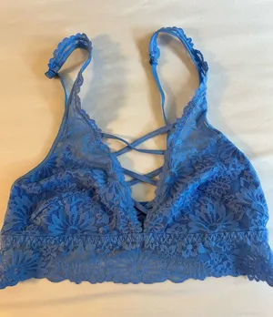 PINK Victoria's Secret Blue Lace Bralette thumbnail 1