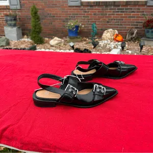 Size 6.5 Peyton Double Buckle black Slingback Flats‎ by wild fable thumbnail 2
