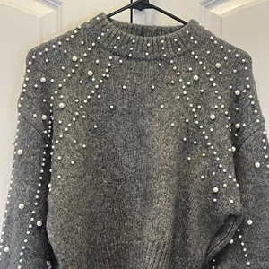 ZARA Pearl Embellished Cropped Sweater thumbnail 2