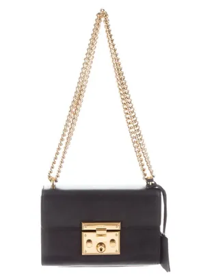 Gucci GG Black Leather Small Padlock Shoulder Bag Purse thumbnail 1
