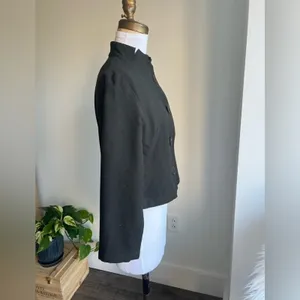 ISCHIKO Lightweight 100% Wool Button Front Blazer Jacket Brown Women's Size 10 thumbnail 3
