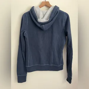 Abercrombie & Fitch blue fitted full zip hoodie thermal y2k vintage New York L thumbnail 2