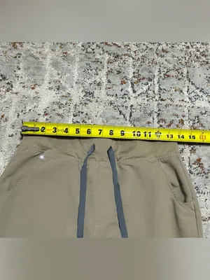 FIGS High waist Zamora jogger pants size Small khaki tan color thumbnail 4