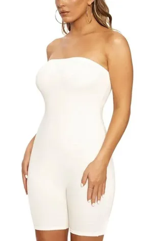 Naked Wardrobe the meant tu-be romper in White thumbnail 1