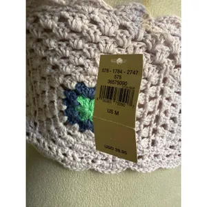 Aerie Crochet Halter Lilac Floral Granny Square Boho Crop Top M boho whimsigoth thumbnail 4