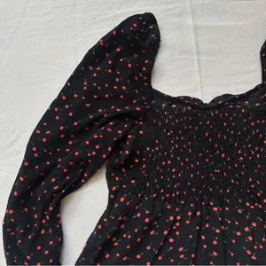 Julia Sweetheart Cherry Print Long Sleeve Top Blouse thumbnail 9